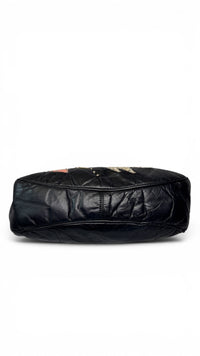 Too Glam to Blend In | Vintage 80s Rhinestone Statement Patchwork Leather Bag