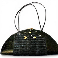 Seashell Socialite | Vintage Leo Isba Made in France Leather Statement Bag