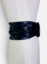 The Deco Shield | Vintage Laise Adzer Extra-Wide Leather Statement Belt