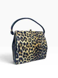The Wild One | 60s Vintage Leopard Print Top Handle Faux Fur Handbag