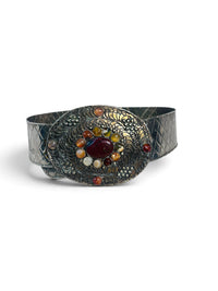 Vintage Indian Saja-Style Cabochon Statement Belt