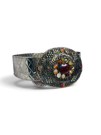 Vintage Indian Saja-Style Cabochon Statement Belt