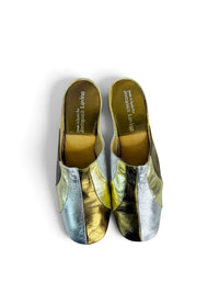 Disco at Home | Vintage Jacques Levine Metallic Leather Wedge Slippers