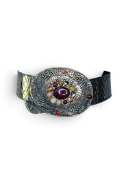 Vintage Indian Saja-Style Cabochon Statement Belt