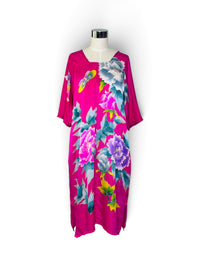 Butterfly Garden Dream | Vintage Silk Floral Caftan