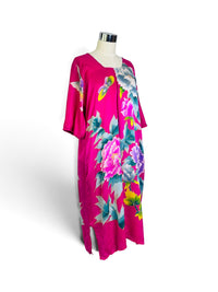 Butterfly Garden Dream | Vintage Silk Floral Caftan