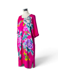 Butterfly Garden Dream | Vintage Silk Floral Caftan