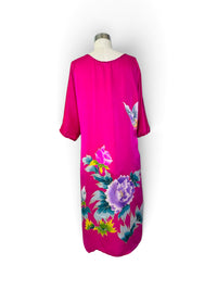 Butterfly Garden Dream | Vintage Silk Floral Caftan