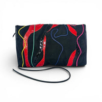 Vintage 1980s Carlos Falchi Electric Abstract Snakeskin Patchwork Bag