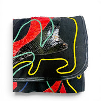Vintage 1980s Carlos Falchi Electric Abstract Snakeskin Patchwork Bag