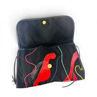 Vintage 1980s Carlos Falchi Electric Abstract Snakeskin Patchwork Bag