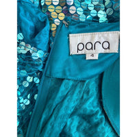 Vintage 1980s Emerald Sequin Peplum Dress