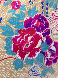 Vintage Ellen Tracy 100% Silk Midi Skirt | Exotic Bird & Peony Garden Print