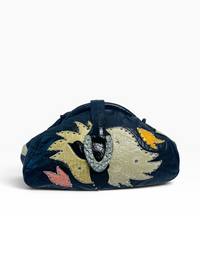 Too Glam to Blend In | Vintage 80s Rhinestone Statement Patchwork Leather Bag