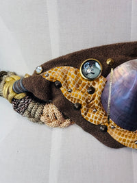 Earthbound Treasure | 1980s Manett Artisanal Mixed Media Leather Statement Belt