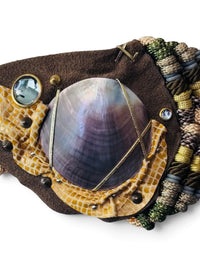 Earthbound Treasure | 1980s Manett Artisanal Mixed Media Leather Statement Belt