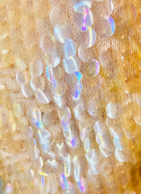 Vintage 1960s Peach Aurora Borealis Statement Sequin Sweater