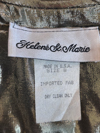 Vintage 80s Helene St. Marie Gold Lamé Blouse Metallic Disco Glam Statement Top
