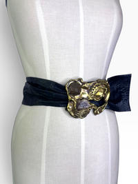 The Alchemist | 70s Vintage Brutalist Bronze & Crystal Statement Belt