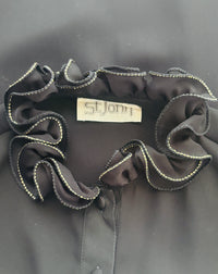 The Gilded Ruffle | Vintage 1980s St. John Black Sheer Blouse
