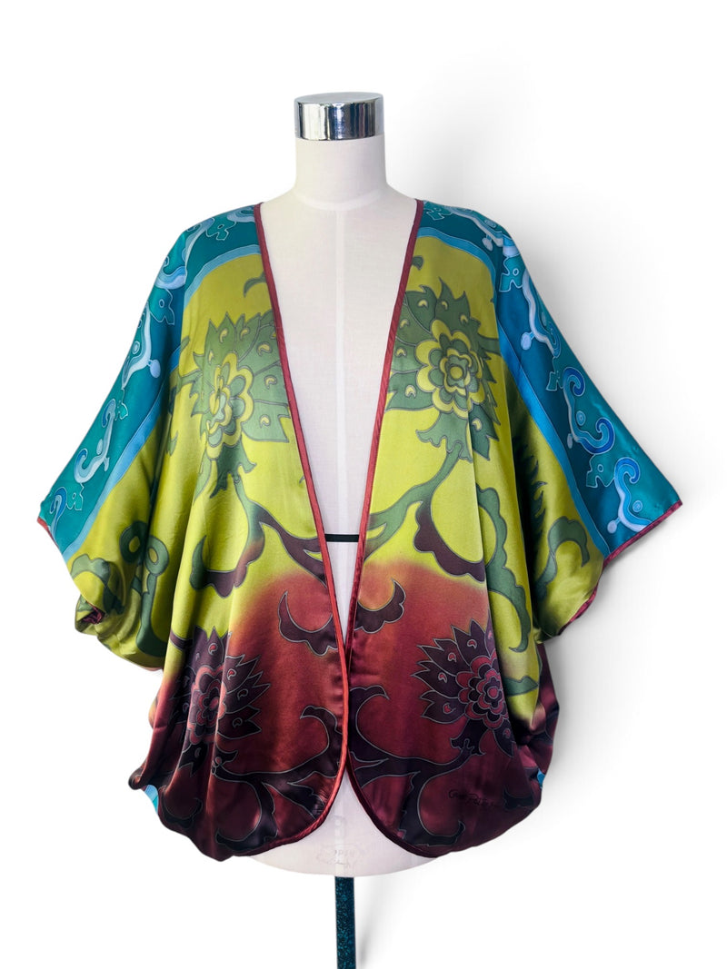 The Porcelain Garden | Vintage Carole Patterson 100% Silk Kimono Jacket