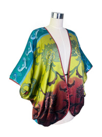 The Porcelain Garden | Vintage Carole Patterson 100% Silk Kimono Jacket
