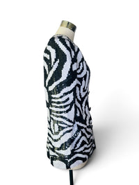 The Zebra After Dark | Vintage French Collizioni Black and White Sequin Blazer