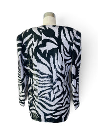 The Zebra After Dark | Vintage French Collizioni Black and White Sequin Blazer