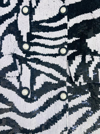 The Zebra After Dark | Vintage French Collizioni Black and White Sequin Blazer