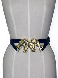Golden Guardians | Vintage Les Sacs De Léo Rexx Jeweled Leopard Statement Belt