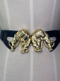 Golden Guardians | Vintage Les Sacs De Léo Rexx Jeweled Leopard Statement Belt
