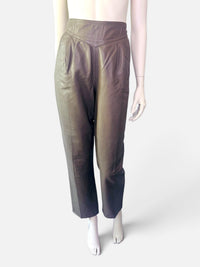 Roman Smoke | Vintage VIROEL Italian Pleated Leather Trousers