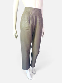 Roman Smoke | Vintage VIROEL Italian Pleated Leather Trousers