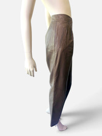 Roman Smoke | Vintage VIROEL Italian Pleated Leather Trousers