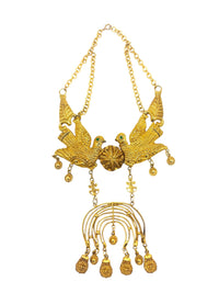 Lovebirds of the Golden Temple I Cadoro Etruscan Lovebirds Bib Necklace