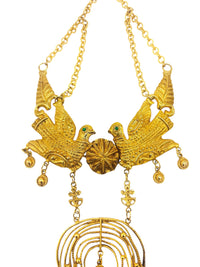 Lovebirds of the Golden Temple I Cadoro Etruscan Lovebirds Bib Necklace