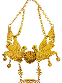 Lovebirds of the Golden Temple I Cadoro Etruscan Lovebirds Bib Necklace