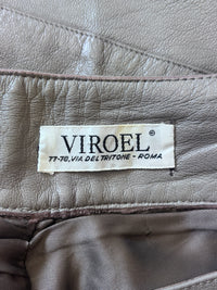 Roman Smoke | Vintage VIROEL Italian Pleated Leather Trousers