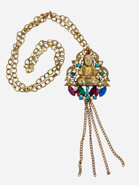 Temple of Jewels Buddha Necklace I Vintage 60s Rhinestone Buddha Statement Necklace