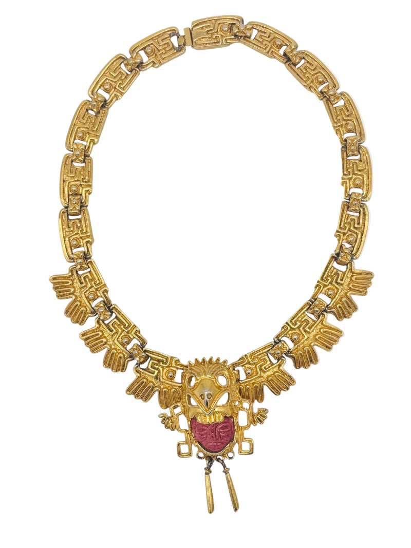 Vintage Salvador Terán for Mabel Aztec Eagle Necklace | c. 1950s–1960s