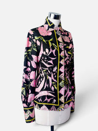 Butterfly Garden | 1970s Vintage Emilio Pucci Signed Silk Blouse