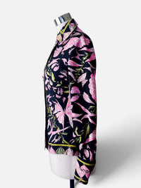 Butterfly Garden | 1970s Vintage Emilio Pucci Signed Silk Blouse