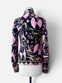 Butterfly Garden | 1970s Vintage Emilio Pucci Signed Silk Blouse