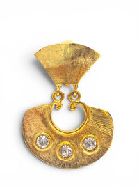 Golden Oracle | Vintage Etruscan Byzantine Revival Crystal Runway Statement Clip-On Earrings