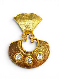 Golden Oracle | Vintage Etruscan Byzantine Revival Crystal Runway Statement Clip-On Earrings