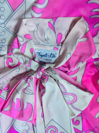 1960s Travel-Lite Eduardo Print Hostess Gown / Loungewear Maxi