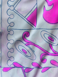 1960s Travel-Lite Eduardo Print Hostess Gown / Loungewear Maxi