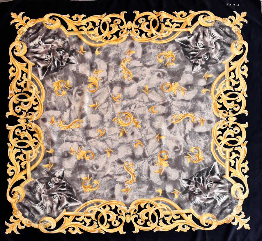 The Aristo-Cat – 80s Vintage Krizia Silk Scarf