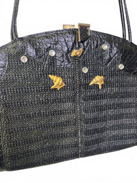 Seashell Socialite | Vintage Leo Isba Made in France Leather Statement Bag