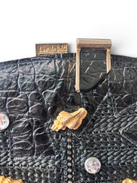 Seashell Socialite | Vintage Leo Isba Made in France Leather Statement Bag